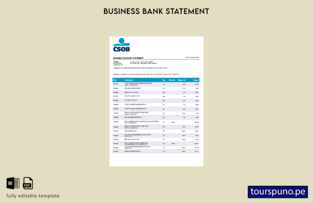 listo para imprimir Československá Obchodní Banka extracto de la empresa del ban
